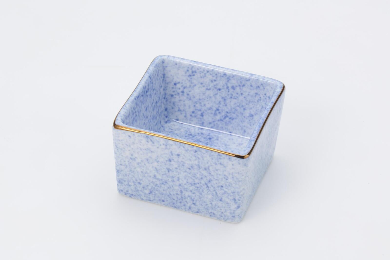 食器 - 和食器 小皿 青地 金縁 5.5cm 正方形