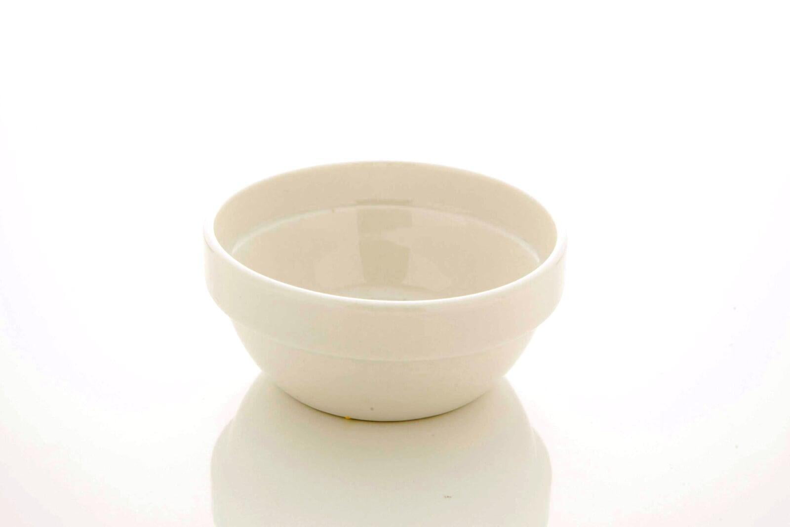 カップ - 陶器カップ 小鉢 小皿段あり 内径9cm*深さ4cm 白