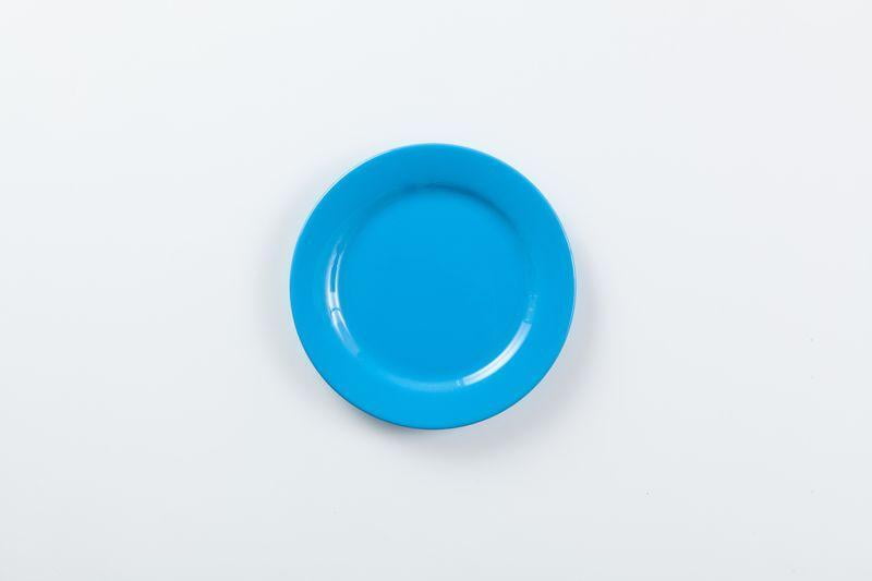 食器 - 洋食器 水色・折り目入り 平皿（丸形） 直径21cm
