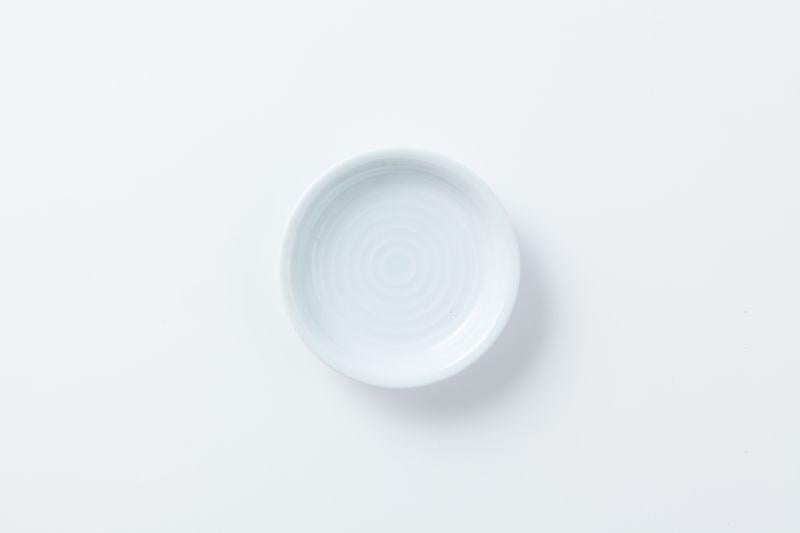 食器 - 和食器 白(青みがかった)ぐるぐる模様 直径13cm 高さ2.5cm