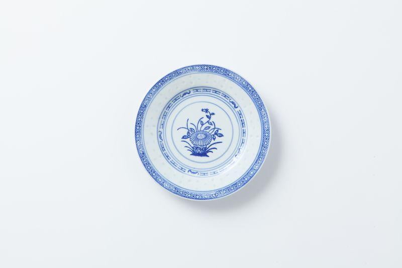 食器 - 中華風 平皿 菊柄 直径18cm