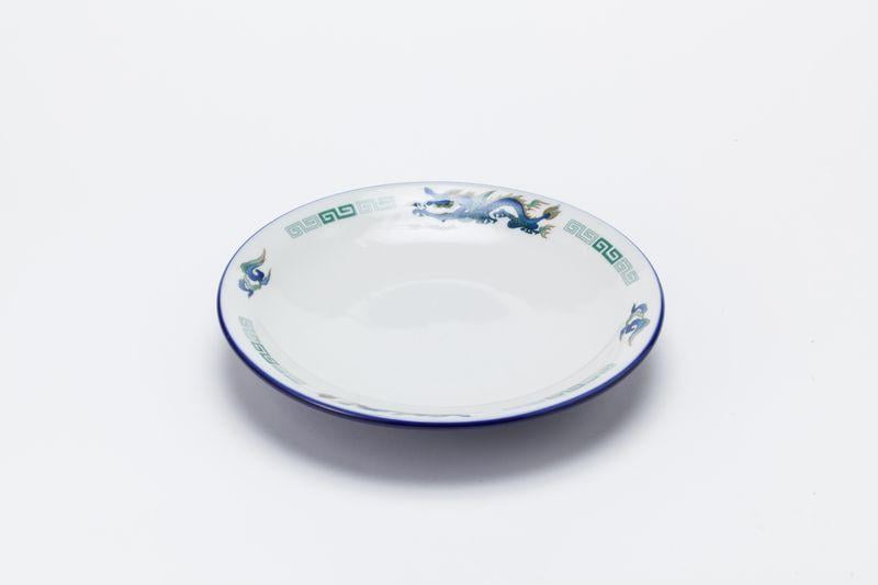 食器 - 中華風 スープ皿・平皿 外側青・内側龍柄 直径23cm 高さ4cm