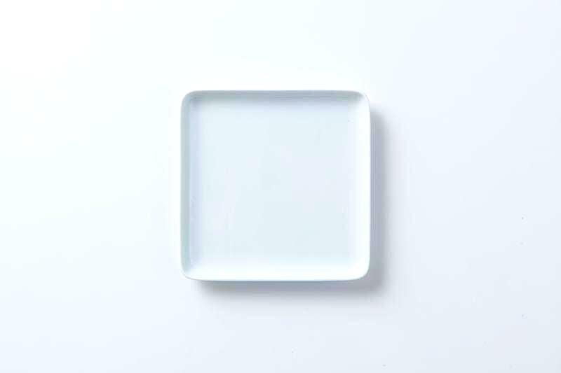 食器 - 洋食器 平皿 スクエア型 白地 フチあがり 直径18cm