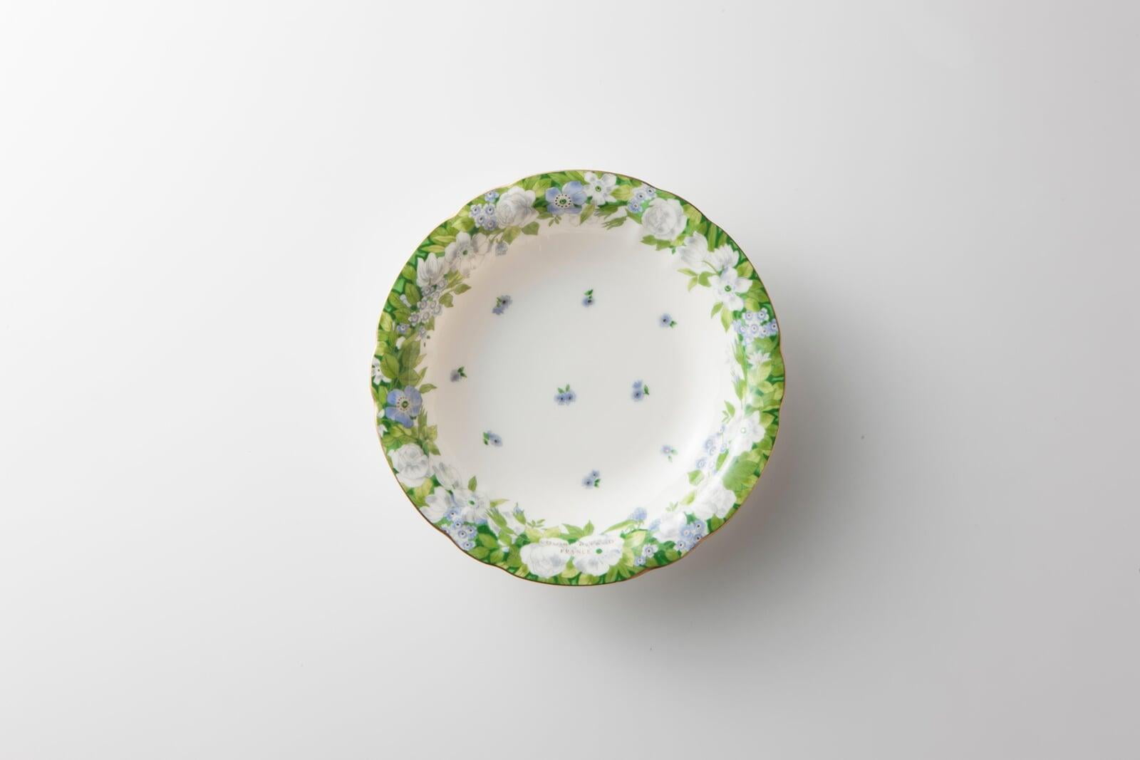 食器 - 洋食器 スープ皿 LOUIS PITAUO 白地 植物柄 直径 20cm 高さ 4cm