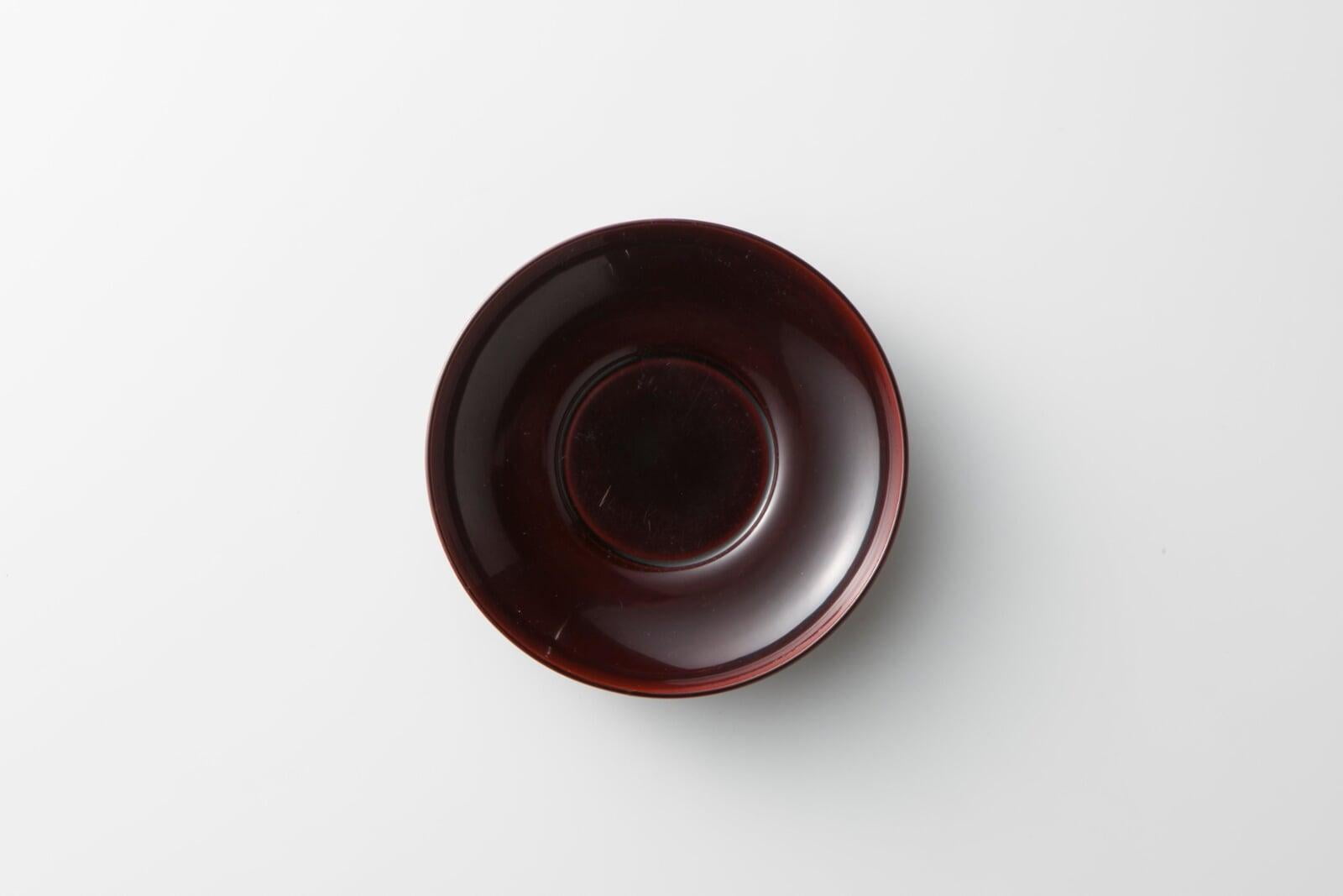 茶たく - ソーサー 塗 庵黒色 直径12cm 和食器