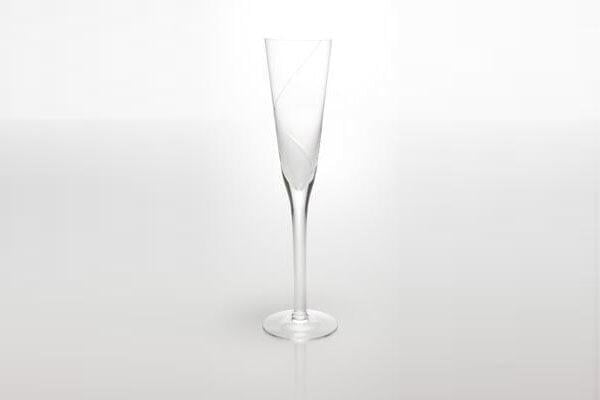 グラス - ワイングラス 三角錐 らせん切込み 直径5.5cm 高さ24cm 旧：0404