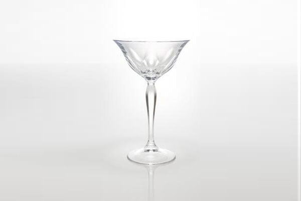 グラス - カクテルグラス 切子カットイン 足変形 直径10cm 高さ16cm 旧：0336
